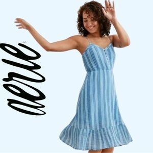 Aerie blue stripe midi dress